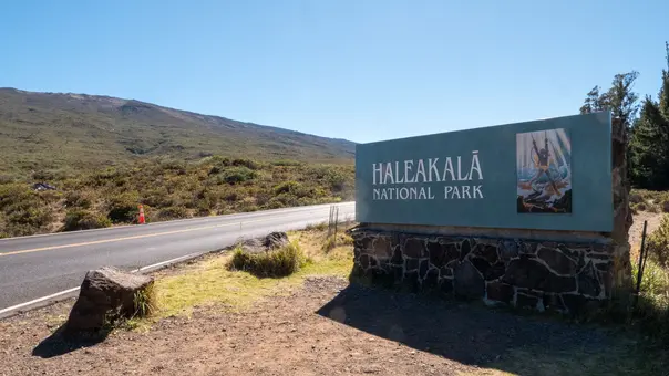 Haleakala National Park entrance on the Pipiwai Trail and Summit tour