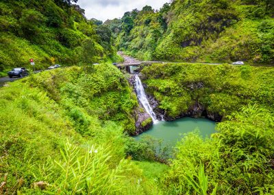 Waterfall and swimming pool along the Road to Hana