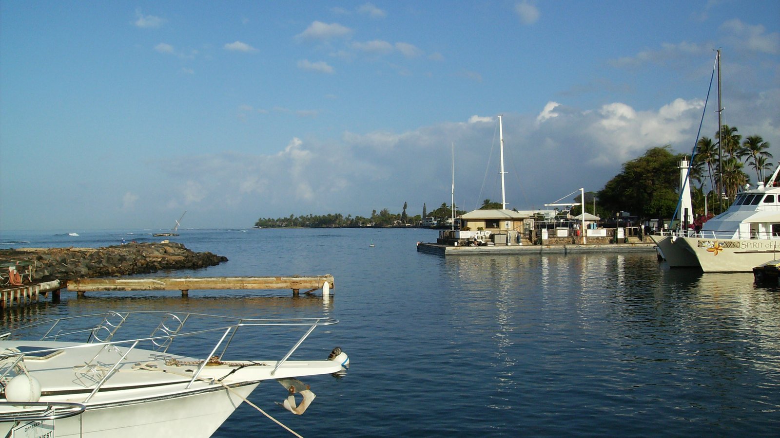 Lahaina Small Boat Harbor and its entrance channel before the 2023 fire
