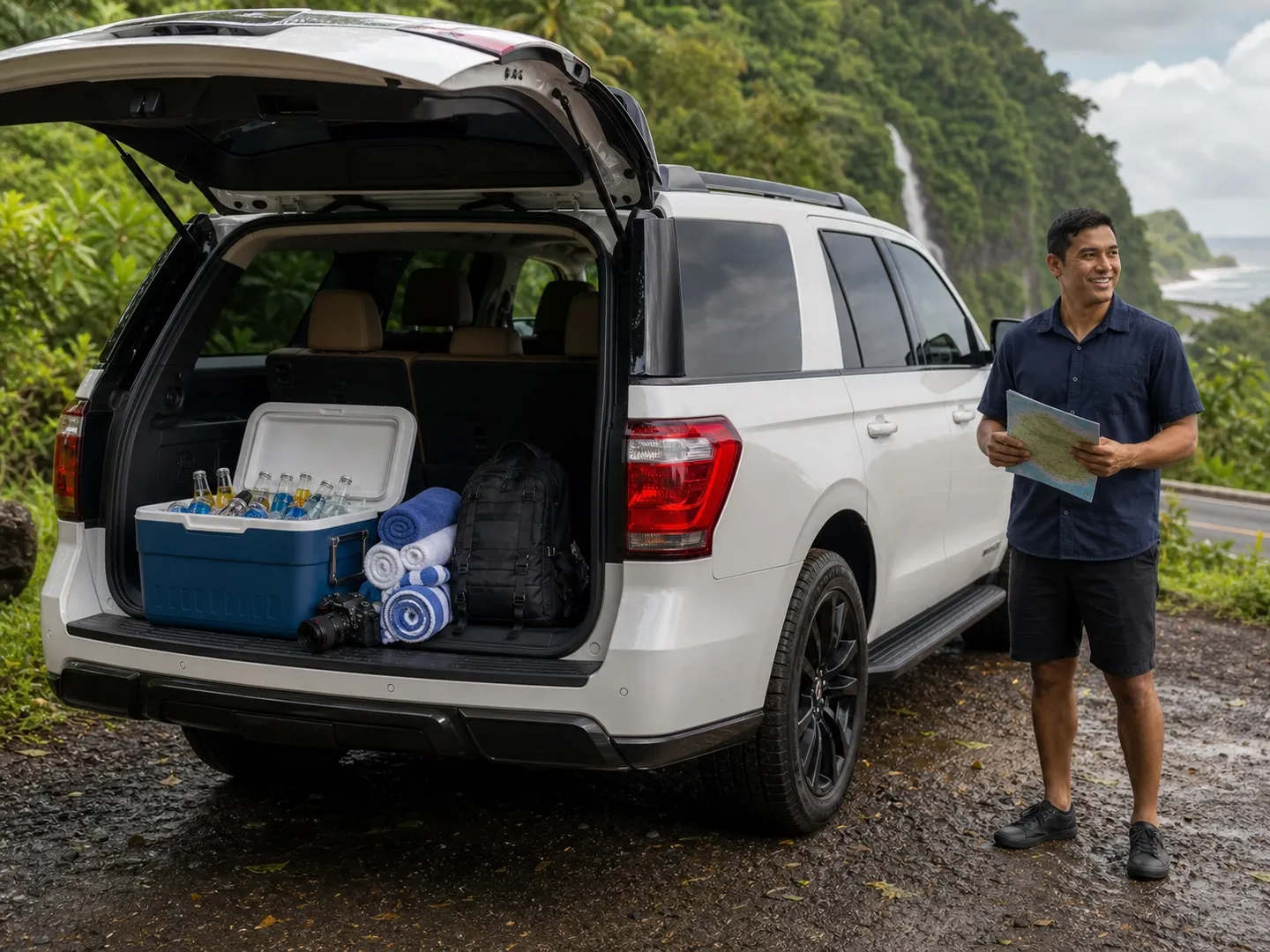 Hawaii By Storm private Road to Hana tour SUV with guide and tour essentials